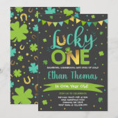 Uitnodiging voor St. Patrick's verjaardagsfeest Lu (Voorkant / Achterkant)