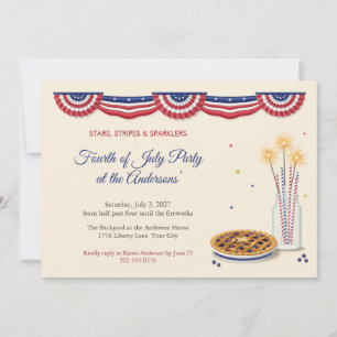 Uitnodiging voor Stars and Stripes Vierde Juli-fee