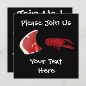  uitnodiging voor Steak en Lobster (Voorkant / Achterkant)