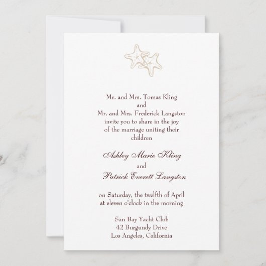 uitnodiging voor stervisbruiloft (Voorkant)