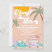 Uitnodiging voor strand surf verjaardagsfeestje (Voorkant)