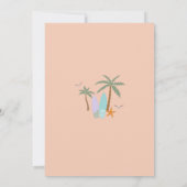Uitnodiging voor strand surf verjaardagsfeestje (Achterkant)