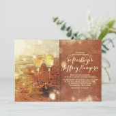  uitnodiging voor strandbruiloft (Staand voorkant)