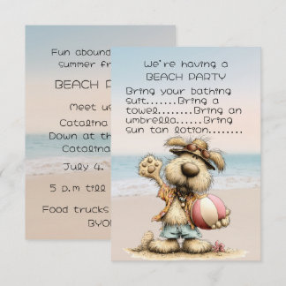 Uitnodiging voor strandfeest met vrienden