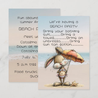 Uitnodiging voor strandfeest met vrienden