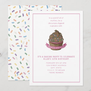 Uitnodiging voor strooigoed- en cupcake bakfeestje