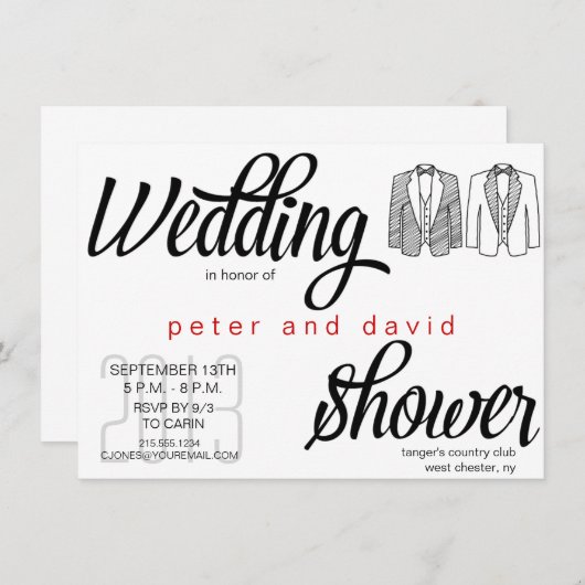 Uitnodiging voor Stropdas met zwarte weduwenwedstr (Voorkant / Achterkant)