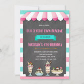 Uitnodiging voor sundae feestje zelf samenstellen (Voorkant)