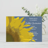 Uitnodiging voor Sunflower Print Graduation Party (Staand voorkant)