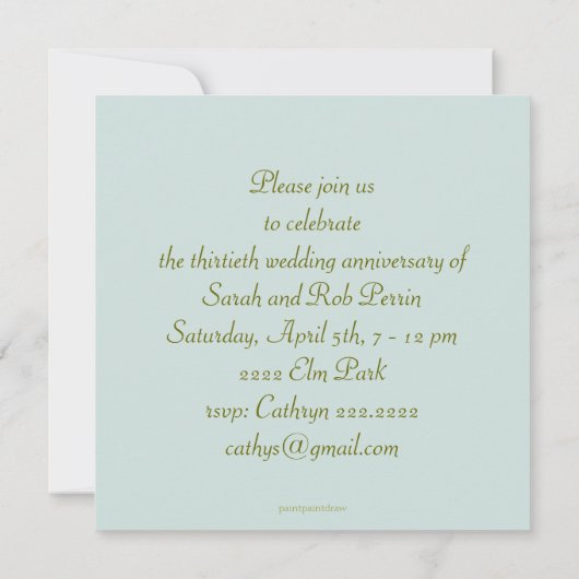 Uitnodiging voor Sunrise Clouds (Achterkant)