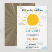 Uitnodiging voor Sunshine baby shower (Voorkant / Achterkant)