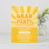 Uitnodiging voor Sunshine Yellow Graduparty (Staand voorkant)