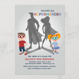 Uitnodiging voor Superhelden Party