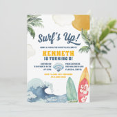 uitnodiging voor Surf Beach Summer Birthday (Staand voorkant)