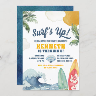 uitnodiging voor Surf Beach Summer Birthday