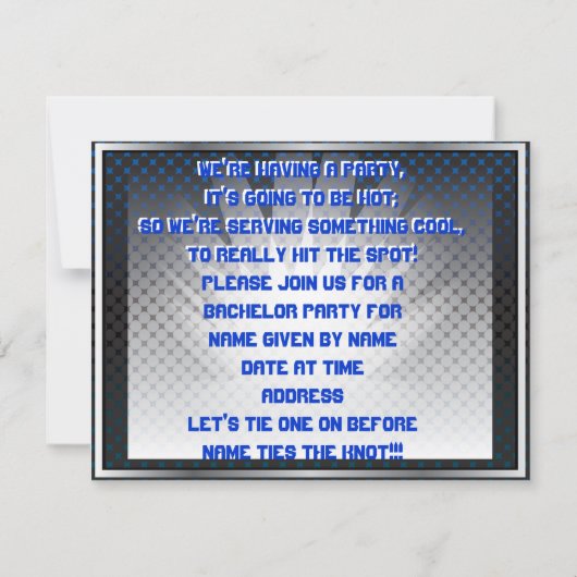 Uitnodiging voor surprisefeest voor DJ Bachelor Ba (Achterkant)
