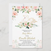 Uitnodiging voor Swan-Baby shower (Voorkant)