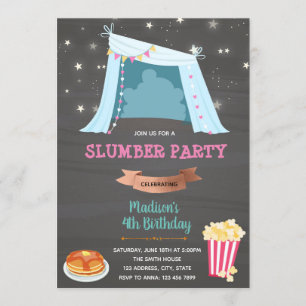 Uitnodiging voor Tepee sleepover verjaardag