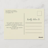 Uitnodiging voor Thanksgiving diner bloemrijke wit (Achterkant)