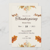 Uitnodiging voor Thanksgiving Dinner (Voorkant / Achterkant)