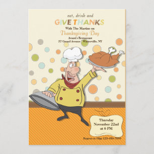Uitnodiging voor Thanksgiving Dinner Chef