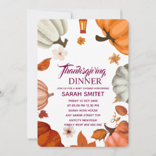 Uitnodiging voor Thanksgiving Dinner Laten we In