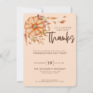 Uitnodiging voor Thanksgiving Dinner met Boho Coff