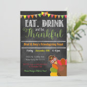 Uitnodiging voor Thanksgivingfeest (Staand voorkant)