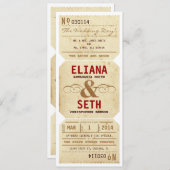  uitnodiging voor theater Ticket Wedding (Voorkant / Achterkant)