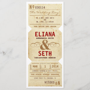  uitnodiging voor theater Ticket Wedding