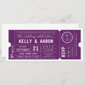  uitnodiging voor theater Ticket Wedding (Voorkant / Achterkant)