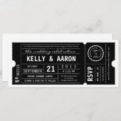  uitnodiging voor theater Ticket Wedding (Voorkant / Achterkant)