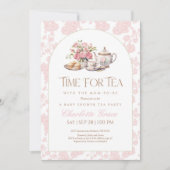 Uitnodiging voor Theetijd Baby Shower (Voorkant)