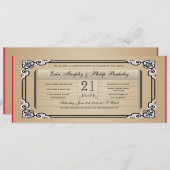  uitnodiging voor ticket Wedding (Voorkant / Achterkant)