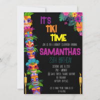 Uitnodiging voor Tiki Time Birthday Party