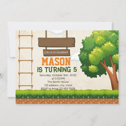 Uitnodiging voor Toppers Cours-feestje (Voorkant)