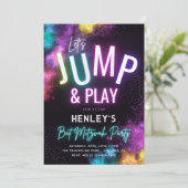 Uitnodiging voor Trampoline Bat Mitzvah-feest (Staand voorkant)