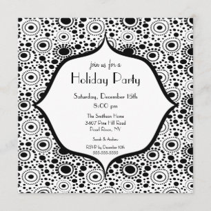 Uitnodiging voor Trendy Black & White Holiday Part