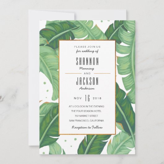 Uitnodiging voor Tropical Summer Wedding (Voorkant)