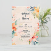 Uitnodiging voor Tropical Wedding (Staand voorkant)