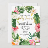 Uitnodiging voor tropisch Baby shower (Voorkant)