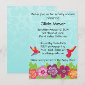 Uitnodiging voor tropisch Baby shower (Voorkant / Achterkant)