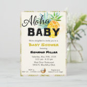 Uitnodiging voor tropisch Baby shower (Staand voorkant)