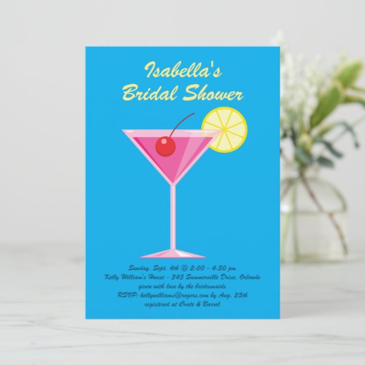 Uitnodiging voor Tropische Beach Bridal Shower (Staand voorkant)