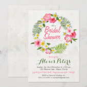 Uitnodiging voor tropische bloemen (Voorkant / Achterkant)