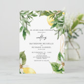 Uitnodiging voor Tropische bruiloft rond Middellan (Staand voorkant)