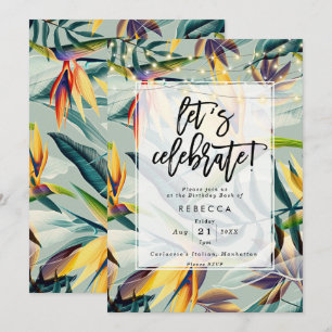 uitnodiging voor tropische florale palmverjaardags