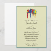 Uitnodiging voor Tropische parrots Wedding (Voorkant / Achterkant)