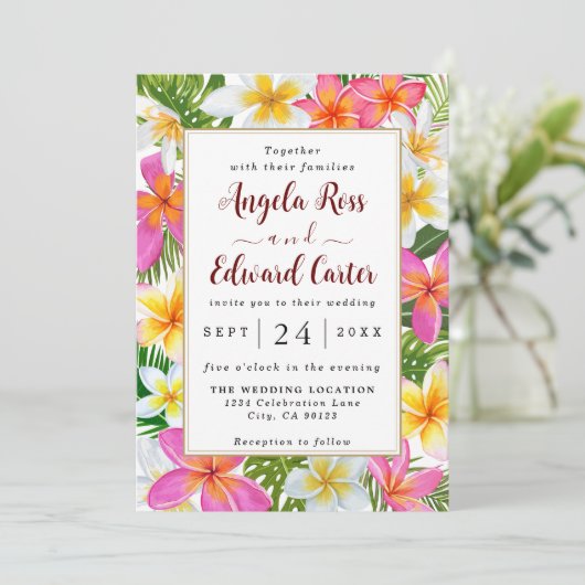 Uitnodiging voor tropische plunjestuwebomen (Staand voorkant)