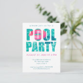 Uitnodiging voor Tropische Pool Fun (Staand voorkant)
